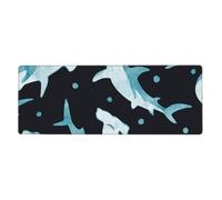 GRatka Watercolor Hammerhead Shark,Mouse Pad Large Desk Pad Computer Keyboard Mouse Mat With Non Slip Rubber Base 30 x 80 cm