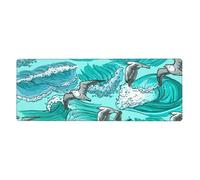 GRatka Waves Sketch Seagull Birds,Mouse Pad Large Desk Pad Computer Keyboard Mouse Mat With Non Slip Rubber Base 30 x 80 cm