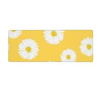 GRatka White Aster Daisy Yellow,Mouse Pad Large Desk Pad Computer Keyboard Mouse Mat With Non Slip Rubber Base 30 x 80 cm
