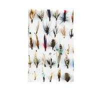 GrAtka White Fish Selection Of Traditional Trout Fishing Flies,Waffle Tea Towels Kitchen Absorbent Dish Cloth Drying Dish Towels 41 x 66 cm