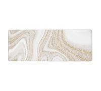 GRatka White Marble Gold Glitter,Mouse Pad Large Desk Pad Computer Keyboard Mouse Mat With Non Slip Rubber Base 30 x 80 cm
