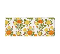 GRatka Yellow Flower Peony,Mouse Pad Large Desk Pad Computer Keyboard Mouse Mat With Non Slip Rubber Base 30 x 80 cm