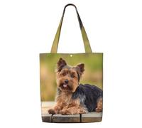 GrAtka Yorkshire Terrier,Reusable Grocery Bags Shopping Tote Bags Large Capacity Canvas Shoulder bag
