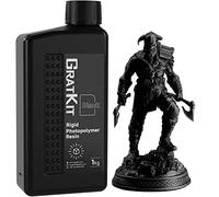 GratKit 8K Rigid Resin, 3D Printer 405nm UV-Curing Photopolymer Resin, High Precision Low Odor 3D Printing Resin - 1000g, Black