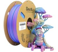 Gratkit Matte Tri-Color PLA Filament,Coextrusion Filament 1.75mm, +/-0.03mm, 1KG/Roll, High Speed Matte PLA,Rose red Blue Green