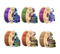 Gratkit Silk Tri-Color PLA Filament，3D Printer Filament 1.75mm, -0.03mm, 1KG/Roll, 6KG