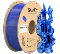 Gratkit Silk Tri-Color PLA Filament，3D Printer Filament 1.75mm, -0.03mm, 1KG/Roll, Silk PLA Blue & Silver