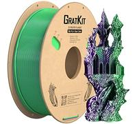 Gratkit Silk Tri-Color PLA Filament,3D Printer Filament 1.75mm, -0.03mm, 1KG/Roll, Silk PLA Purple & Green