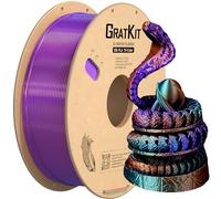 Gratkit Silk Tri-Color PLA Filament,3D Printer Filament 1.75mm, -0.03mm, 1KG/Roll, Silk PLA Purple/Orange/Green