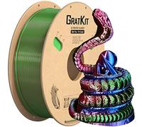 Gratkit Silk Tri-Color PLA Filament,Coextrusion 3D Printer Filament 1.75mm | Multi Color Filament Neatly Wound, Dimensional Accuracy +/-0.03mm, 1KG/Roll, Silk PLA Red/Blue/Green