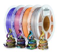Gratkit Silk Tri-Color PLA Filament,Coextrusion 3D Printer Filament 1.75mm | Neatly Wound, +/-0.03mm, 4*250G/Roll, Silk PLA Gold Purple Black,Gold Copper Silver,Orange Blue Green,Purple Orange Green