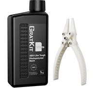 GratKit Upgraded ABS-Like 3D Printer Resin, High Toughness 405nm UV Curing Resin, Scratch Resistant and Compatible with SLA, LCD and DLP Printers for Industrial Parts Printing - 1000g, White