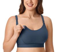 Gratlin Women's Nursing Bras Maternity Plus Size Breastfeeding Cotton Sleep Nursing Sports Bra Sargasso 3XL