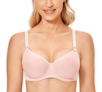 Gratlin Women's Support Nursing Bras Padded Breastfeeding Underwired Plus Size Meternity Bras Adobe Rose # 1 36H
