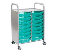 Gratnells Antimicrobial Callero Shield Double Storage Trolley with Shallow Trays