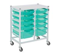 Gratnells hospital-grade range compact medical trolley with storage trays