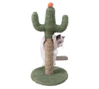 Grattage Chat Cactus Vert - Poteau en Sisal Stable | Aiguiseur Ongles Balle Interactive - Arbre à Gratter Jouet, Mobilier de Toilettage Intérieur Animaux, Base Solide Renforcée