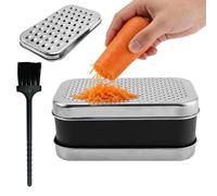 Grattugia per Cucina - 2.76 pocon Spazzola Pulente Acciaio Manuale,Grattugia per Verdure con Contenitore - Per frutta patate preparazione pasti casa ristorante campeggio BBQ picnic