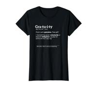 Gratuity Definition - Anti Tipping Tip Text (White) Value Graphic T-Shirt, Women, Black, XL