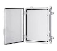 Gratury Junction Box, IP67 Waterproof Plastic Enclosure for Electrical Project, Hinged Transparent Cover, Includes Inner Door, Mounting Plate and Wall Bracket 370×270×150mm (14.6"×10.6"×5.9" TC-D)