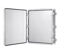 Gratury Junction Box, IP67 Waterproof Plastic Enclosure for Electrical Project, Hinged Transparent Cover, Includes Inner Door, Mounting Plate and Wall Bracket 510×410×200mm (20"×16.1"×7.9" TC-D)