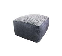Grau Cotton Handcrafted Footstool Pouf Seat Cushion 60 cm Vintage Home Decor