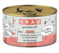 GRAU - the original - Wet food for cats - Chicken with carrot & catnip (1 x 200 g)