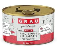 GRAU - the original - Wet food for cats - Kitten - Beef, turkey & carrot (1 x 200 g)