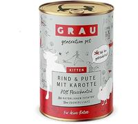 GRAU - the original - Wet food for cats - Kitten - Beef, turkey & carrot (1 x 400 g)
