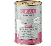 GRAU - the original - Wet food for dogs - Beef with carrot & potato (1 x 400 g)