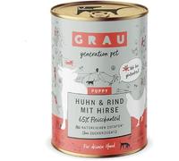 GRAU - the original - Wet food for dogs - Puppy - Chicken & beef with millet (1 x 400 g)