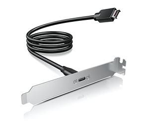GRAUGEAR 20Gbps USB 3.2 Gen 2x2 USB-C Front Panel Adapter, Motherboard Header Extension Cable, USB-C Female to 20-pin USB Type-E A-Key Male Connector with PCIe Bracket, 19.6 in [G-AD-ETC-10G]