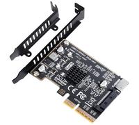 GRAUGEAR 20Gbps USB Controller I USB 3.2 Gen2 20Gbps Expansion Card HUB-E in PCI Slot [Extra USB E Port] Extra A Key 20 Pin I Key A USB Connector I PC Accessories in Desktop PC