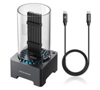GRAUGEAR 40Gbps M.2 NVMe SSD Enclosure Docking Station, USB4 External Docking Base with Cooling Fan, UASP Trim Support, Compatible with Thunderbolt 4/3, ASM2464PD Chip [G-M2DK-U4-40G]