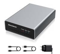 GRAUGEAR External RAID Enclosure, 2 x 2.5 Inch SATA SSD/HDD, Type-C® USB 3.2 Gen2 (10 Gbit/s), RAID 0, RAID1, Single, Large, USB-C, USB-A, Aluminium, Power Supply, G-25RD2-AC-10G