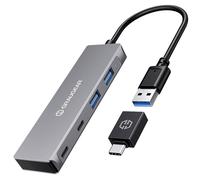 GrauGear G-HUB2A2C-AC USB 3.2 1st Gen hub 4 ports Silver USB & Fir...