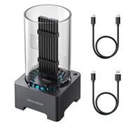 GRAUGEAR M.2 NVMe SATA SSD Enclosure Docking Station, USB 3.2 Gen 2 10Gbps External Docking Base with Cooling Fan, UASP Trim Support, M2 PCIe NGFF M Key B+M Key, RTL9210B Chipset [G-M2DK-AC-10G]