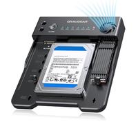 GRAUGEAR M.2 NVMe & SATA SSD/HDD Docking Station, USB-C 10Gbps Clone Station for M.2 NVMe SSD + SATA 2.5”/3.5” SSD & HDD Converter, Offline Cloning, Tool-Free, Built-in Cooling Fan