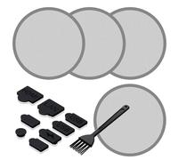 GRAUGEAR PS5 Dust Cover Set, PS5 Port Plugs + PS5 Fan Dust Filter, PS5 Dust Protector Cover Kit, Breathable Mesh Dust Cover for PS5 Cooling Fan, Silicone Dust Plugs for PS5 Console