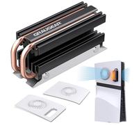 GRAUGEAR PS5 Pro M.2 SSD Cooling Pack, Ventilation PS5 Pro Cover and Open-Air M.2 SSD Heatsink, Heat Pipe Cooler for PS5 SSD, Pure Copper Heat Pipe, Cross Ventilation Design (PS5 Pro)