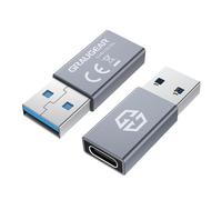 GRAUGEAR USB-C to USB Adapter Double Sides USB-C 10 Gbps Data Transfer USB 3.2 Gen 2 Type-C Female to Type-A Male USB to USB-C USB 3.1 Gen2
