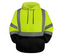 Graunton Hi Vis Jacket, High Visibility Hoodie for Traffic Police, Roadway Workers, Highway, Construction Site (TTWY-Yellow Black, 2XL).
