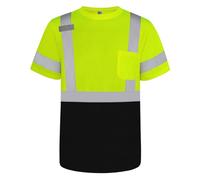 Graunton Hi Vis T Shirt, Short Sleeve High Vis T Shirt for Night Running, Jogging, Cycling, Volunteer, Security Guard. Yellow Black, 4XL