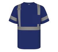 Graunton Safety Short Sleeves, High Visibility Shirts for Highway Road Work, Construction, Transportation, High Vis Shirts for Emergency Responders, Bodyguard,Blue, S.