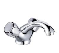 GravaHaus Bathroom Two Handle Mixer With Abs Pop Up Wate Basin Sink Taps Chrome Modern