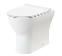 GravaHaus Rimless D Shape Back To Wall Toilet Pan With Soft Close Slimline Seat