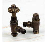 GravaHaus Westminster Thermostatic Radiator Valves Antique Brass (Pair)