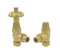 GravaHaus Westminster Thermostatic Radiator Valves Brushed Brass (Pair)