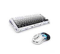 GravaStar Gradient White Gaming Keyboard and Mouse Set | Mercury K1 75% Mechanical Keyboard with Aluminum Frame + M1 Pro Magnesium Gaming Mouse, Tri-Mode, Hot-Swappable, RGB, QWERTY