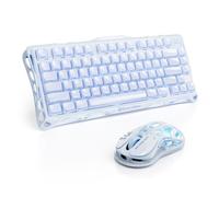 GravaStar Ice Blue Gaming Keyboard and Mouse Set | Mercury K1 75% Wireless Mechanical Gaming Keyboard + Mercury M1 Pro Wireless Gaming Mouse, Tri-Mode, 26,000 DPI, RGB, QWERTY
